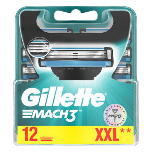 Náhradné hlavice do pánskeho holiaceho strojčeka Gillette Mach3, 12 ks