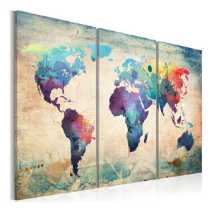 Viacdielny obraz na plátne Bimago Rainbow Map 120 × 80 cm