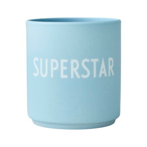 Modrý porcelánový hrnček Design Letters Superstar, 300 ml