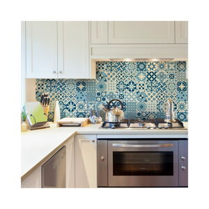 Sada 60 nástenných samolepiek Ambiance Wall Decal Cement Tiles Riana, 10 × 10 cm