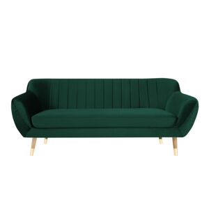 Tmavozelená zamatová pohovka Mazzini Sofas Benito, 188 cm