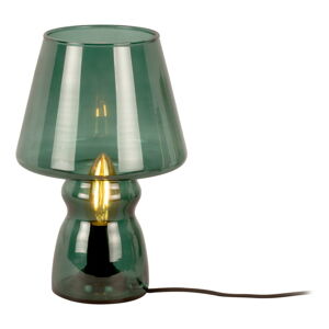 Tmavozelená sklenená stolová lampa Leitmotiv Glass, výška 25 cm