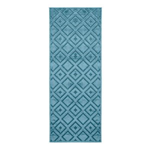 Modrý behúň z viskózy Mint Rugs Iris, 80 × 250 cm