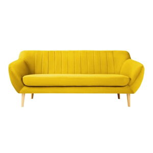 Žltá zamatová pohovka Mazzini Sofas Sardaigne, 188 cm