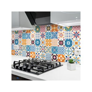 Sada 30 nástenných samolepiek Ambiance Cement Tiles Liliana, 10 × 10 cm