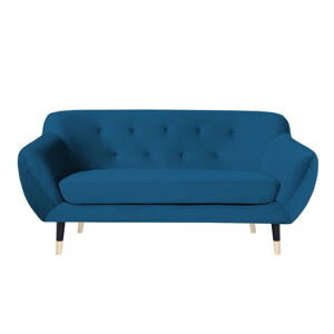 Modrá pohovka s čiernymi nohami Mazzini Sofas Amelie, 158 cm