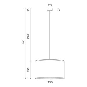 Biele závesné svietidlo Sotto Luce Mika, ∅ 40 cm