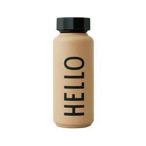 Béžová termofľaša Design Letters Hello, 500 ml