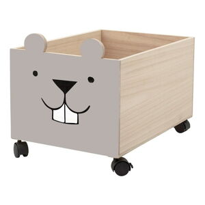 Drevený úložný box na hračky na kolieskach Bloomingville Storage Beaver