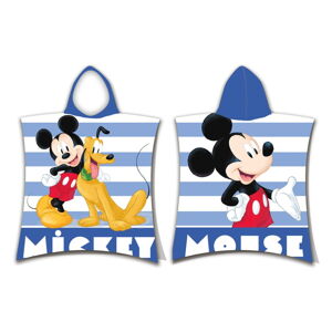 Modré froté detské pončo Mickey – Jerry Fabrics