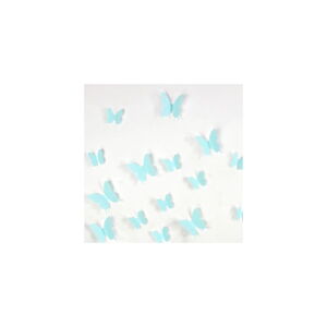 Sada 12 tyrkysových adhezívnych 3D samolepiek Ambiance Butterflies