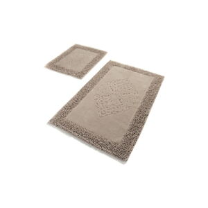 Súprava 2 béžových bavlnených kúpeľňových predložiek Confetti Bathmats Piante Beige