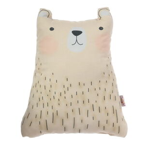 Hnedý detský vankúšik s prímesou bavlny Mike & Co. NEW YORK Pillow Toy Bear Cute, 22 x 30 cm