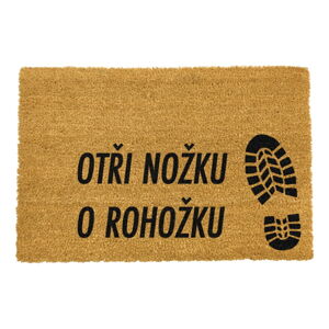 Rohožka z prírodného kokosového vlákna Artsy Doormats Otři Nožku, 40 x 60 cm