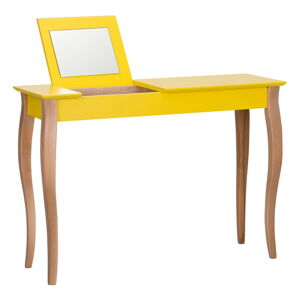 Žltý toaletný stolík so zrkadlom Ragaba Dressing Table, dĺžka 105 cm