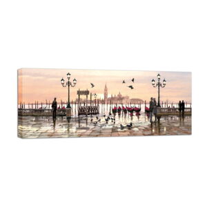 Obraz Styler Canvas Watercolor Venice, 60 × 150 cm