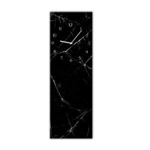 Nástenné hodiny Styler Glassclock Black Marble, 20 × 60 cm