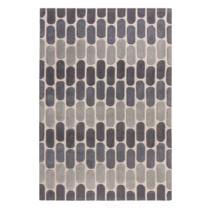 Sivý vlnený koberec Flair Rugs Fossil, 120 x 170 cm