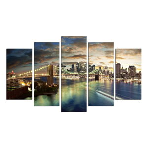 Viacdielny obraz Bridge NYC, 110 × 60 cm