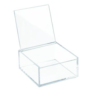 Priehľadný stohovateľný box s vekom iDesign Clarity, 10 x 10 cm