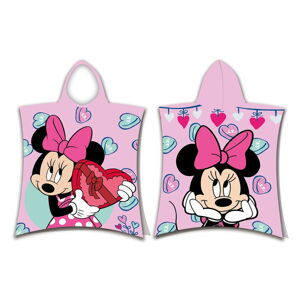 Ružové froté detské pončo Minnie – Jerry Fabrics