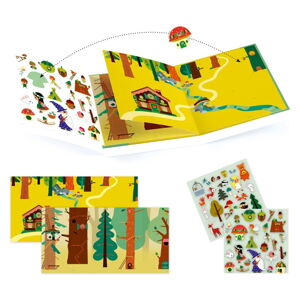 Set knihy s premiestniteľnými samolepkami Djeco Forest Sticker Story