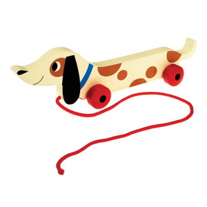 Drevený ťahací jazvečík Rex London Charlie The Sausage Dog, dĺžka 31,5 cm