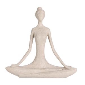 Dekorácia Yoga Lady krémová, 18,5 x 19 x 5 cm, polystone