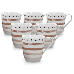 Mäser Sada porcelánových hrnčekov STRIPES and DOTS II 290 ml, 6 ks