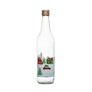 Sklenená fľaša s viečkom Snow Village 0,5 l