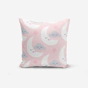 Obliečka na vankúš s prímesou bavlny Minimalist Cushion Covers With Points Moon And Cloud, 45 × 45 cm