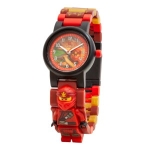 Červené náramkové hodinky so skladacím remienkom a minifigúrkou LEGO® NINJAGO Kai