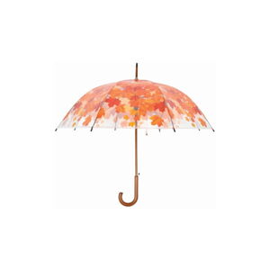 Transparentný tyčový dáždnik Esschert Design Ambiance Birdcage Fall Leaves, ⌀ 93 cm