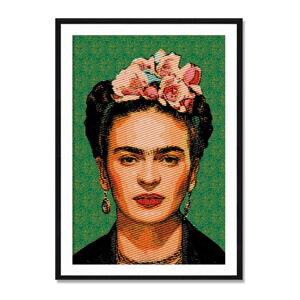 Nástenný obraz zo sambového dreva Madre Selva Frida Draw, 40 × 60 cm