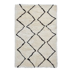 Béžovo-čierny ručne tuftovaný koberec Think Rugs Morocco Lento Ivory & Black, 200 × 290 cm