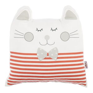 Červený detský vankúšik s prímesou bavlny Mike & Co. NEW YORK Pillow Toy Big Cat, 29 x 29 cm