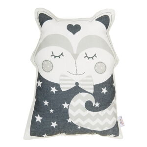 Sivý detský vankúšik s prímesou bavlny Mike & Co. NEW YORK Pillow Toy Smart Cat, 23 x 33 cm