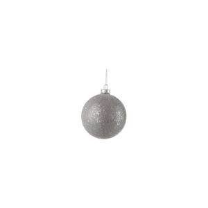 Sada 6 sklenených vianočných ozdôb v striebornej farbe J-Line Bauble, ø 8 cm