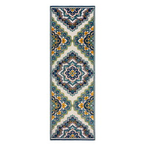 Modrý vonkajší koberec 80x230 cm Beach Floral – Flair Rugs