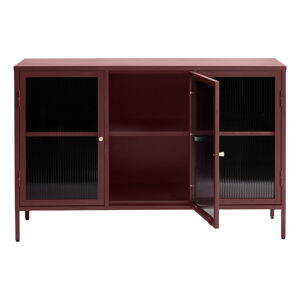 Červená kovová vitrína 132x85 cm Bronco – Unique Furniture