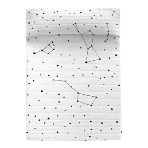 Čierno-biely bavlnený prešívaný pléd 240x260 cm Constellation – Blanc