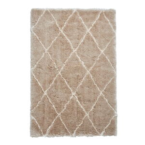 Béžovo-krémový ručne tuftovaný koberec Think Rugs Morocco Beige & Cream, 120 × 170 cm