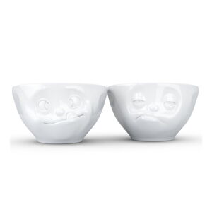 Sada 2 bielych maškrtných misiek z porcelánu 58products