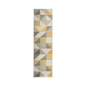 Sivo-žltý koberec Flair Rugs Urban Triangle, 60 x 220 cm