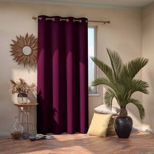 Tmavofialový tieniaci záves AmeliaHome Eyelets Plum, 140 × 245 cm